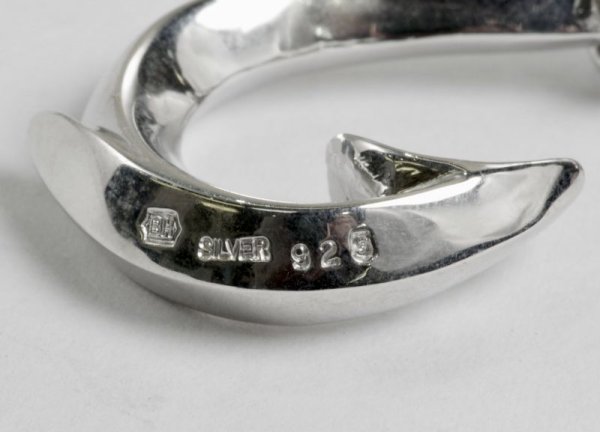 画像2: シルバーフィッシュフックペンダントトップ Lサイズ (2)