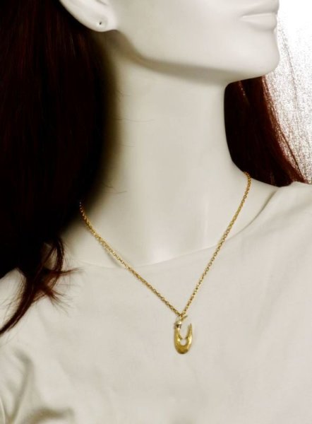 画像7: Pt900/K18 縄文釣り針 大 ペンダント (7)