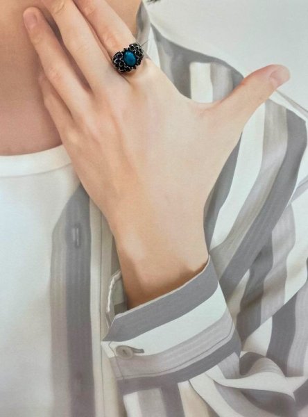 画像7: SV925ターコイズオリジナルダリヤリング (7)