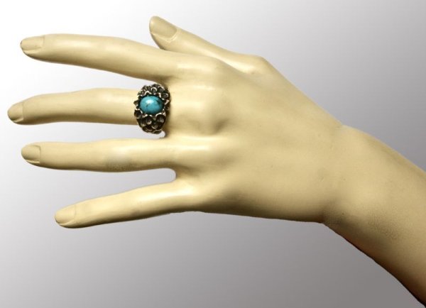 画像6: SV925ターコイズオリジナルダリヤリング (6)