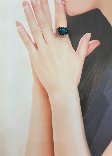 画像8: SV925ターコイズオリジナルダリヤリング (8)