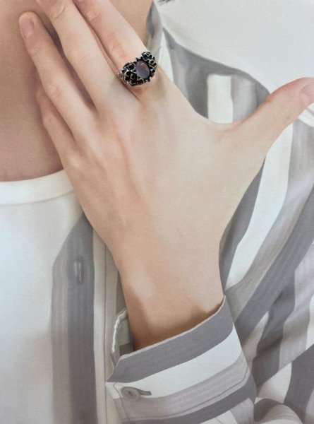 画像10: SV925ブルーカルセドニー オリジナルダリヤリング (10)