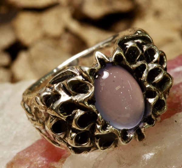 画像3: SV925ブルーカルセドニー オリジナルダリヤリング (3)