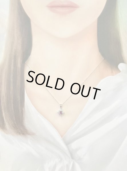 画像5: Pt900/K18WG ルビー・ダイヤ入りペンダントネックレス (5)