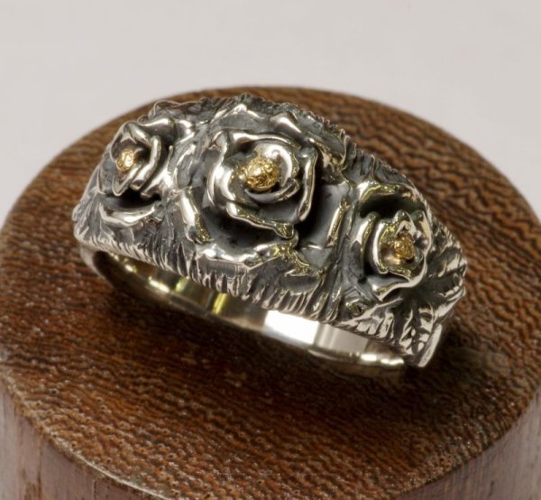 画像8: SV925/K18スリーローズリング (8)
