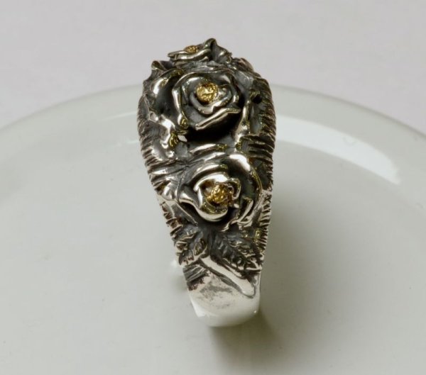 画像2: SV925/K18スリーローズリング (2)