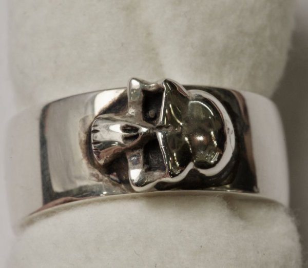 画像4: 【50%OFF】SV925平打ちスカルリング02 (4)