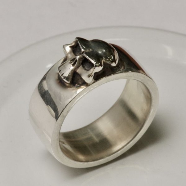 画像3: 【50%OFF】SV925平打ちスカルリング02 (3)