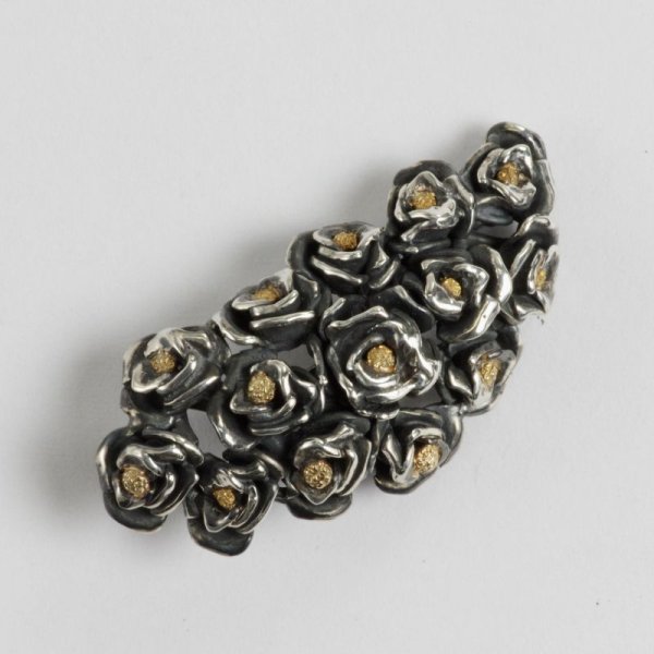 画像2: SV925重厚ローズ×K18 ペンダントトップ (2)