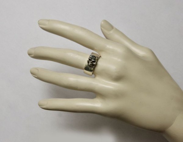 画像6: 【50%OFF】SV925平打ちスカルリング02 (6)