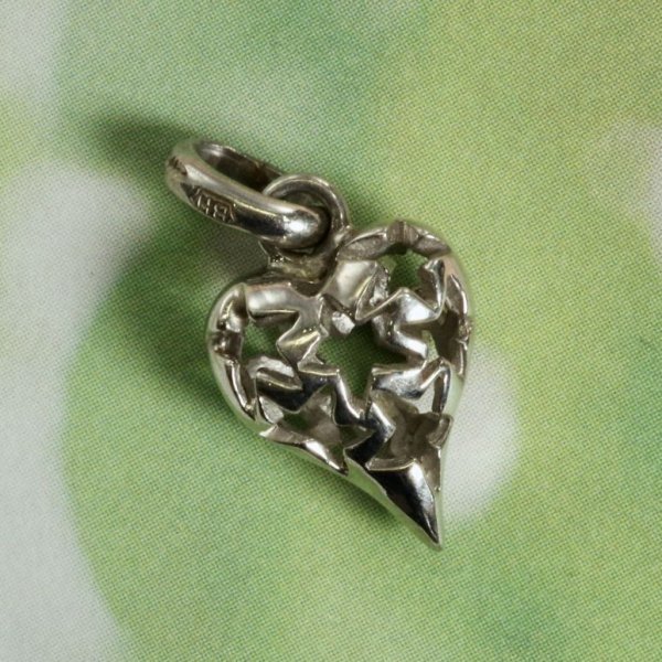 画像5: 【50%OFF】SV925星柄ハートペンダント (5)