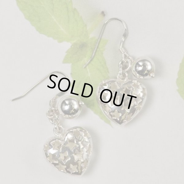 画像5: 【50%OFF】SV925星柄ハート＆シルバーボールピアス (5)