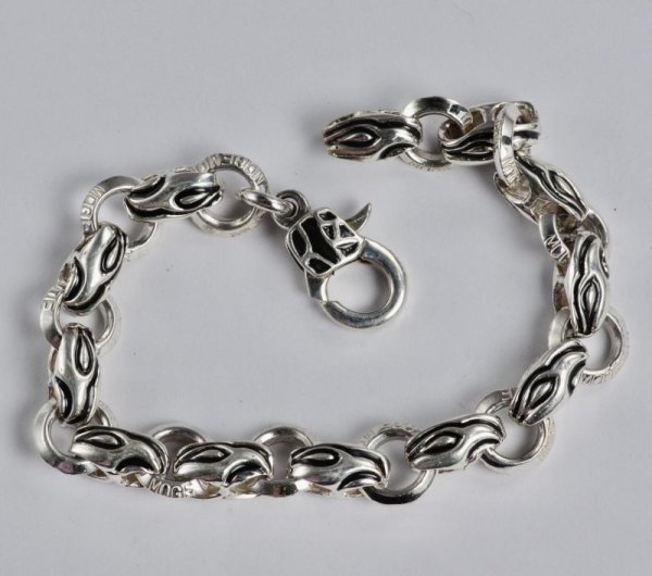 画像2: 【70%OFF】sv925イーグル＆リングスブレスレット (2)