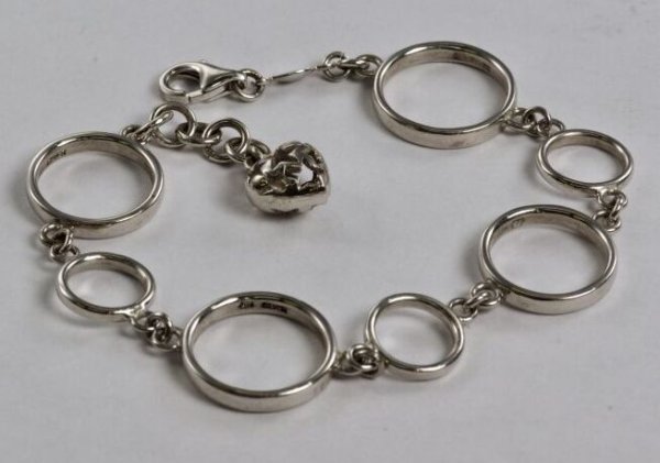 画像2: 【50%OFF】SV925ブレスレット チャーム付き (2)