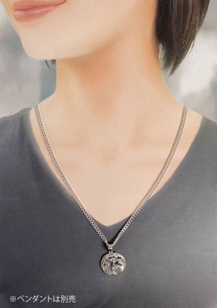 画像5: シルバー2面カット キヘイネックレス 約52cm (5)