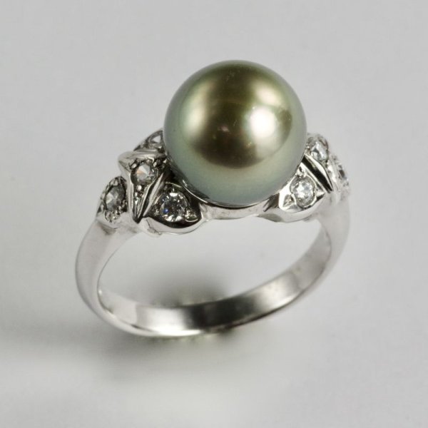 画像4: sv925黒蝶パール&CZリング (4)