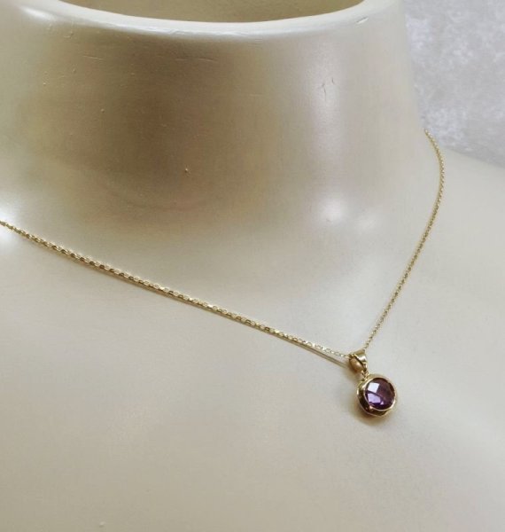 画像4: K18アメジストカットネックレス (4)