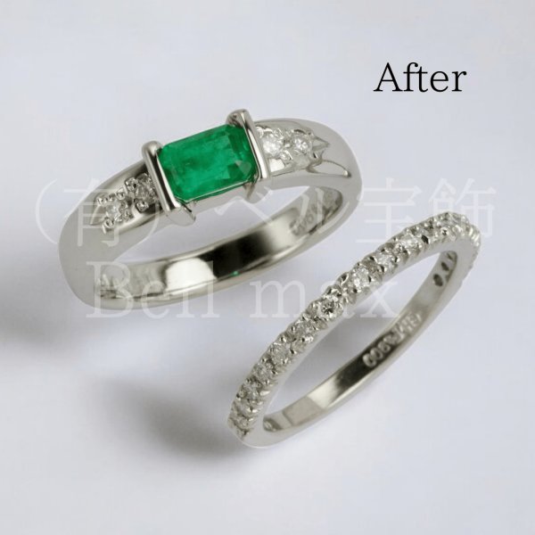 画像4: 【リフォーム例】石入れ替え/ハーフエタニティリングに変更 (4)