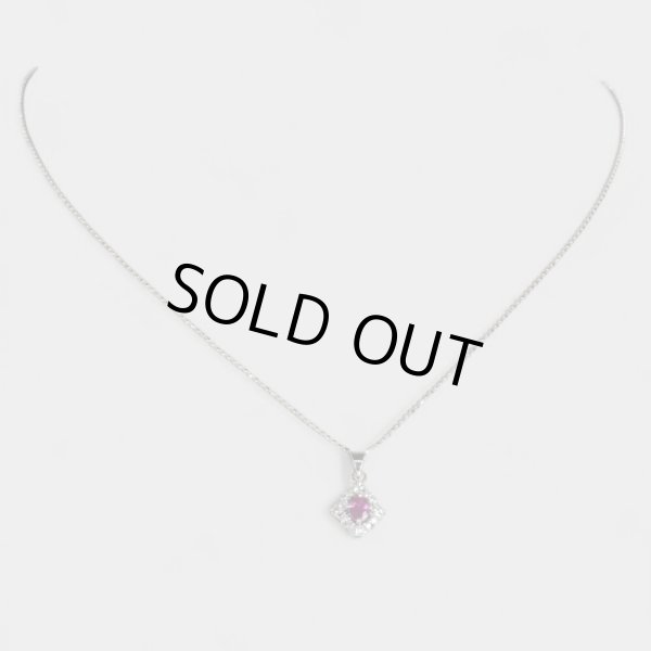 画像3: Pt900/K18WG ルビー・ダイヤ入りペンダントネックレス (3)