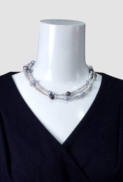 画像9: 黒蝶パール×アコヤパールネックレス (9)