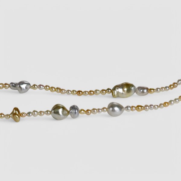 画像2: 白蝶ケシ×アコヤパールネックレス (2)