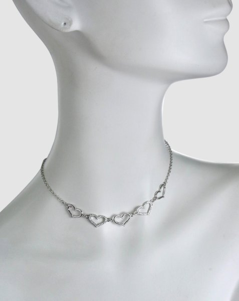 画像2: 【70%OFF】sv925 cz入ハートネックレス (2)