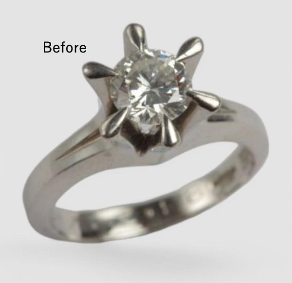画像2: 【リフォーム・オーダー例】お手持ちのダイヤからぶどうレリーフ付きPt900リング制作 (2)