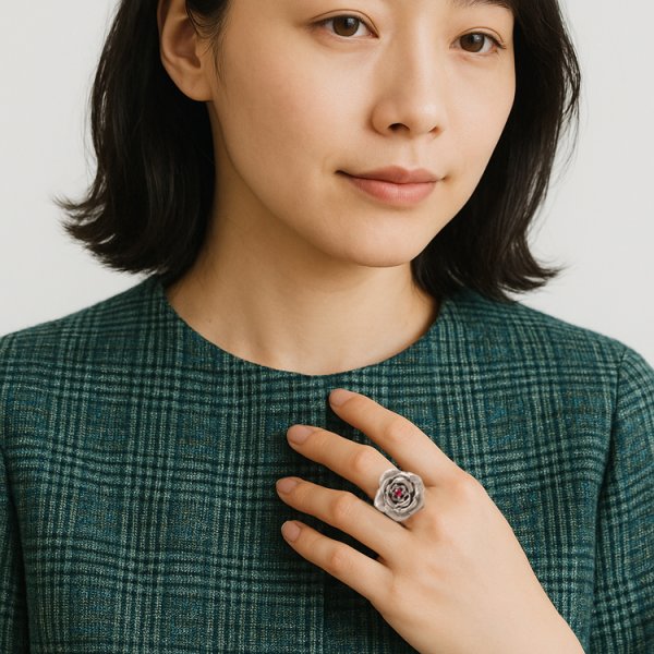 画像7: SV925/ルビー ローズリング (7)