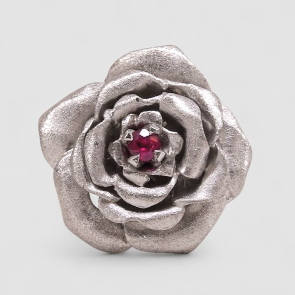 画像2: SV925/ルビー ローズリング (2)