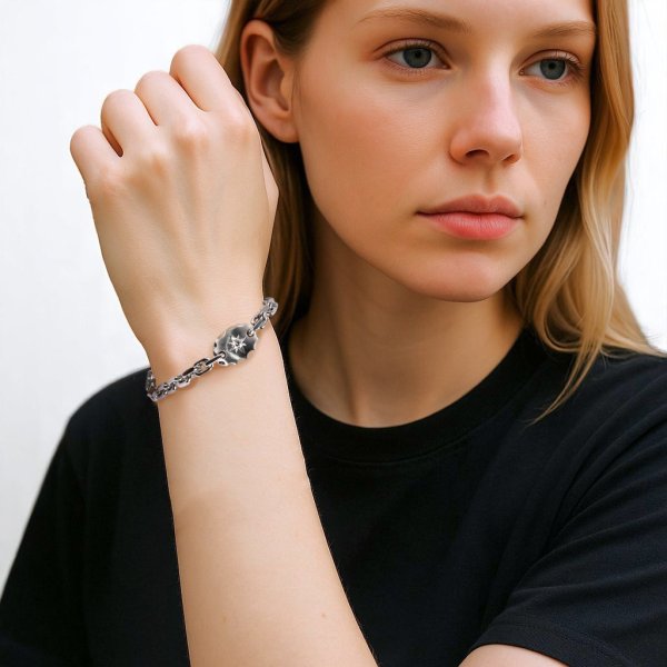 画像7: 【受注生産品】Pt900ダイヤモンドプレート付きブレスレット (7)