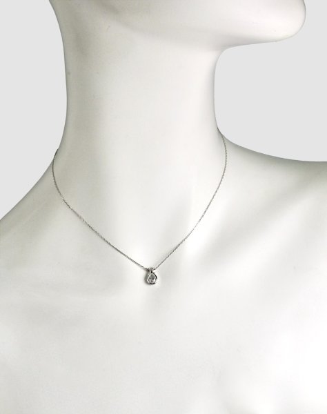 画像2: プラチナ・ダイアモンドペンダント・ネックレス (2)