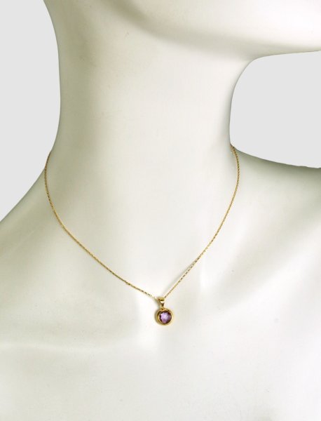 画像2: K18アメジストカットネックレス (2)