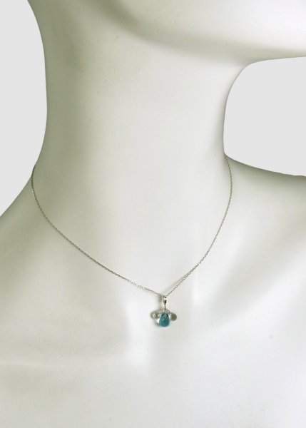 画像4: Pt900/K18WGブルートパーズ×水晶ブリオレットカットネックレス (4)