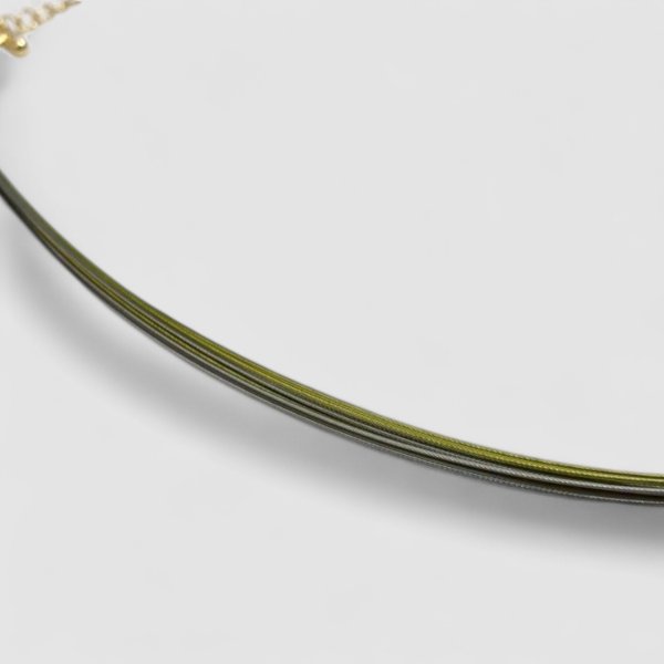 画像2: 12連ワイヤーネックレス（鶯色×グレー） (2)