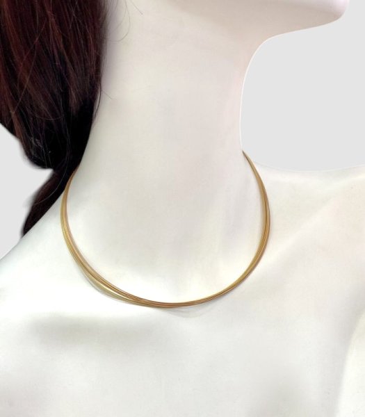 画像4: 【取り寄せ商品】12連ワイヤーネックレス(遠州茶×ゴールド) (4)