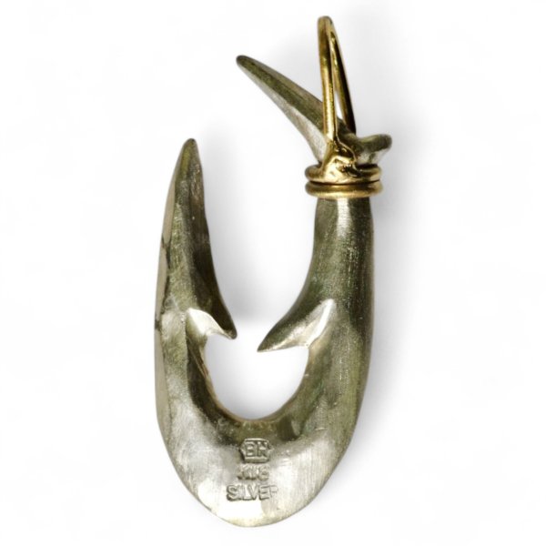 画像2: シルバー/K18 縄文釣り針 小 (2)