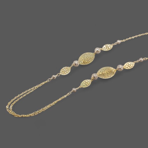 画像5: K18YG×K18WG ボールミックスロングネックレス (5)