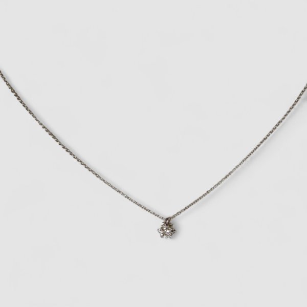 画像5: K18WG フラワーダイヤモンドペンダントネックレス02 (5)