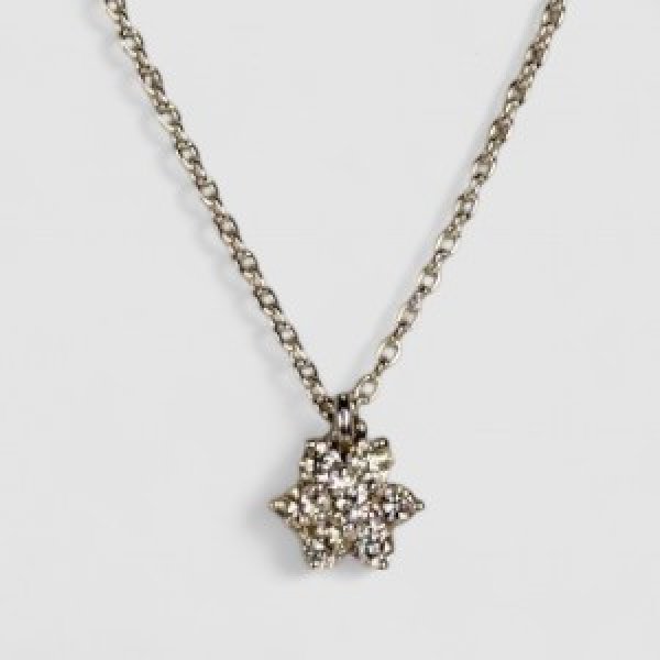 画像3: K18WG フラワーダイヤモンドペンダントネックレス02 (3)