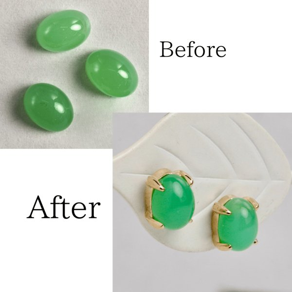 画像1: 【オーダー例】クリソプレーズピアス (1)