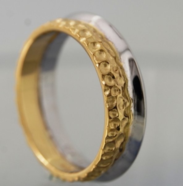 画像4: 使わなくなったプラチナリング枠を利用してプラチナ、金のコンビピンキーリング制作 (4)