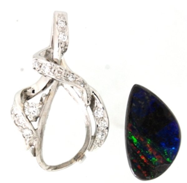 画像5: Pt900ボルダーオパール、ダイヤ入りペンダント・オーダー制作例 (5)