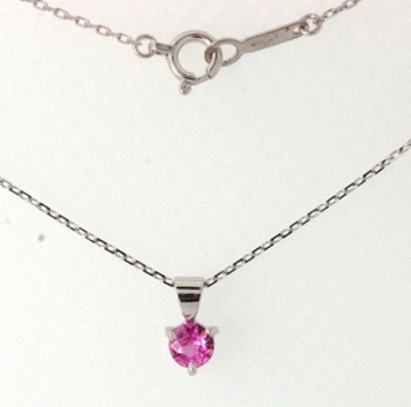 画像5: K18WGピンクサファイアペンダントネックレス制作 (5)