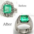 画像1: Pt900エメラルドダイヤリングをシンプルなデザインにリフォーム制作 (1)