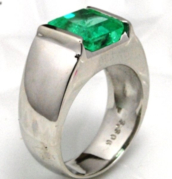 画像3: Pt900エメラルドダイヤリングをシンプルなデザインにリフォーム制作 (3)