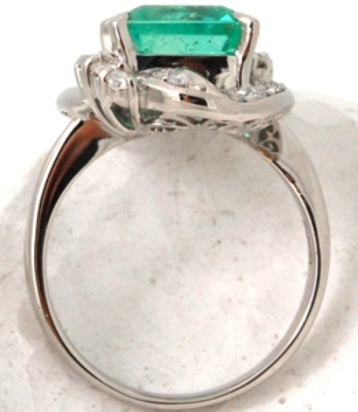 画像5: Pt900エメラルドダイヤリングをシンプルなデザインにリフォーム制作 (5)