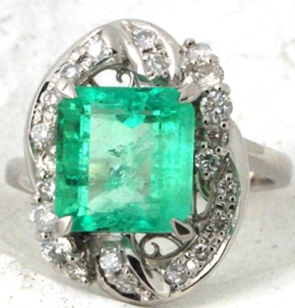 画像7: Pt900エメラルドダイヤリングをシンプルなデザインにリフォーム制作 (7)