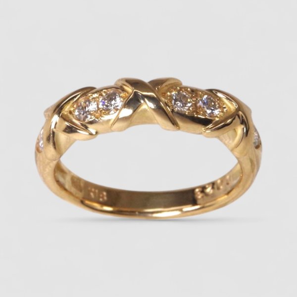 画像1: 【オーダー制作例】K18ダイヤモンドファッションリング制作 (1)