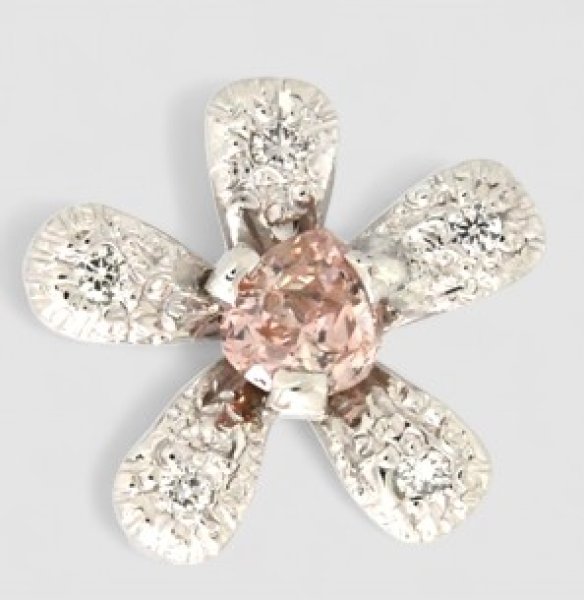 画像2: Pt900ピンクダイヤ花モチーフペンダントオーダー制作 (2)