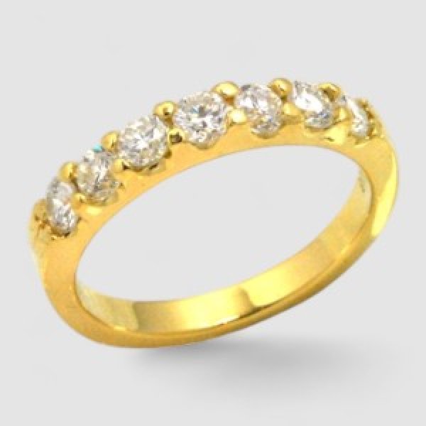 画像1: 【オーダー例】K18ハーフエタニティダイヤモンドリング (1)